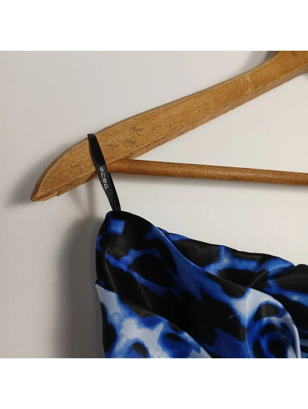 Snap Strapless Tube Dress Women Medium Blue Animal Print Mini Dress - Picture 3 of 9